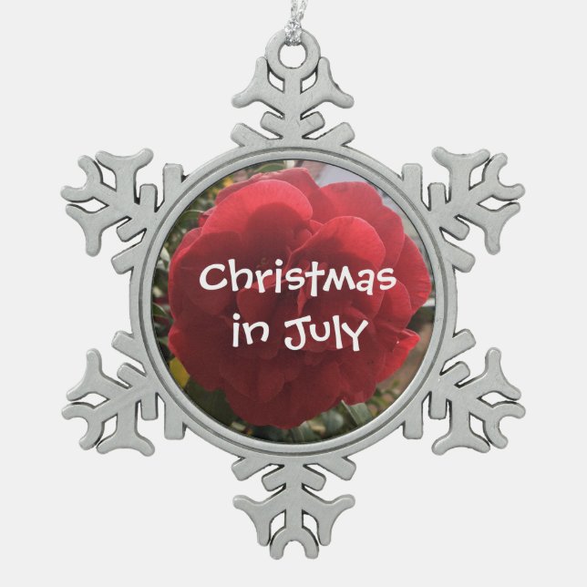 Weihnachten im Juli Dekoration Schneeflocken Zinn-Ornament (Vorderseite)