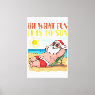 Weihnachten im Juli Der sonnige Weihnachtsmann in  Leinwanddruck