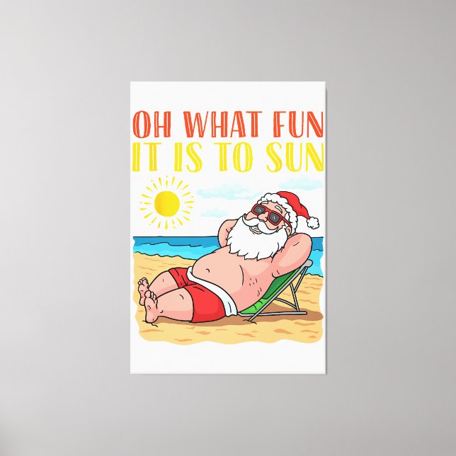 Weihnachten im Juli Der sonnige Weihnachtsmann in  Leinwanddruck (Vorderseite)