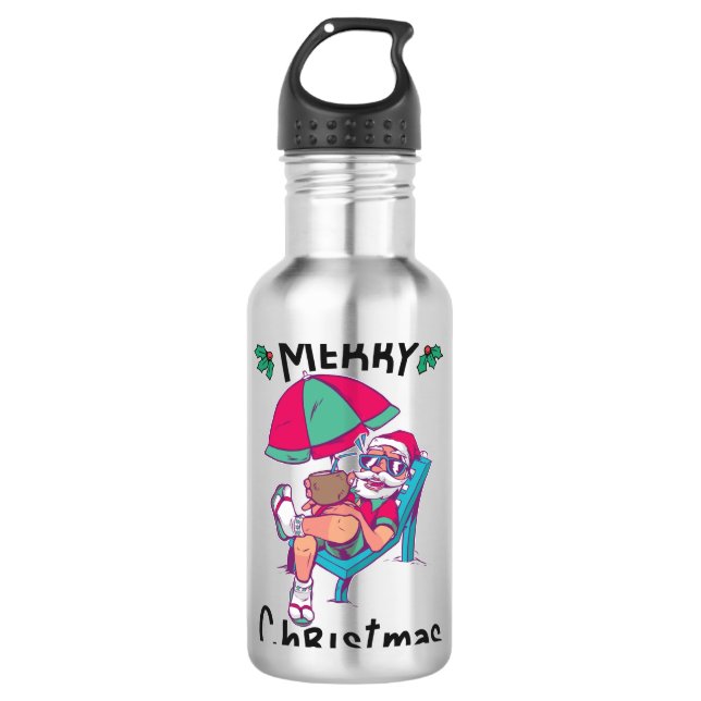 Weihnachten im Juli Edelstahlflasche (Vorderseite)