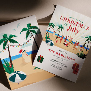Weihnachten im Juli Familienfeier Party Einladung