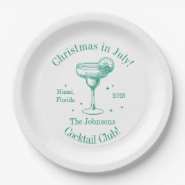 Weihnachten im Juli Familienname Cocktail Party Pappteller