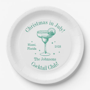Weihnachten im Juli Familienname Cocktailparty Pappteller