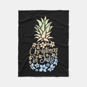 Weihnachten im Juli Farbige Ananas Strand Sommer Fleecedecke