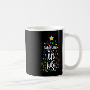 Weihnachten im Juli Farbige Weihnachtsbaumlichter Kaffeetasse