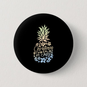 Weihnachten im Juli Farbiger Ananas Strand Sommer Button