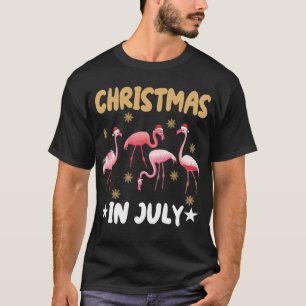 Weihnachten im Juli Flamingo-Anhänger Sommer T-Shi T-Shirt
