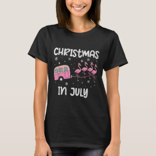 Weihnachten im Juli Flamingo-Anhänger Sommer Xmas  T-Shirt