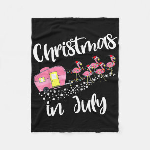 Weihnachten im Juli Flamingo Camping Camper Fleecedecke