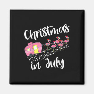 Weihnachten im Juli Flamingo Camping Camper Magnet