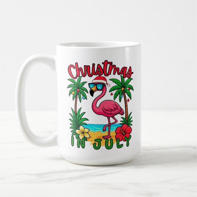 Weihnachten im Juli Flamingo Kaffeetasse (Links)