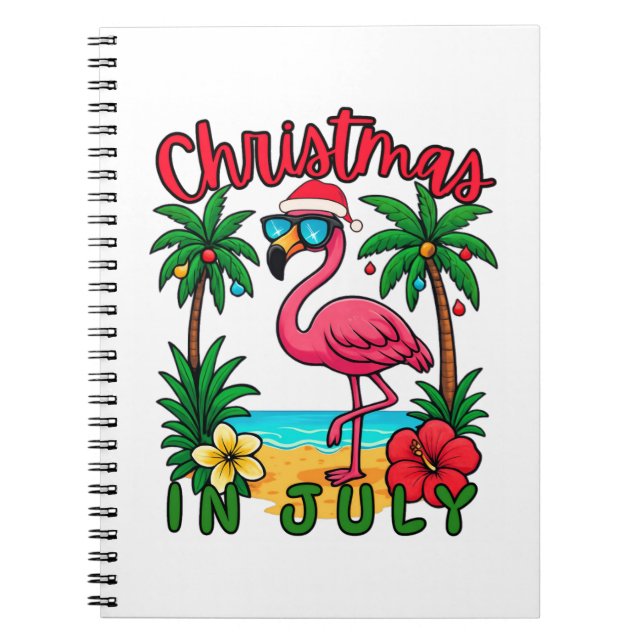 Weihnachten im Juli Flamingo Notizblock (Vorderseite)