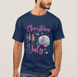 Weihnachten im Juli Flamingo Pink Weihnachtsmannmü T-Shirt