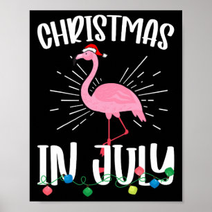 Weihnachten im Juli Flamingo Santa Hawaiian Sommer Poster