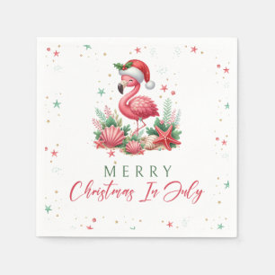 Weihnachten im Juli Flamingo Serviette