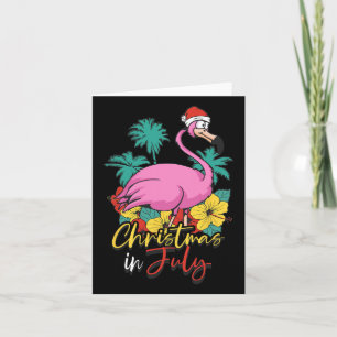 Weihnachten im Juli Flamingo Sommer Beach Urlaub Karte
