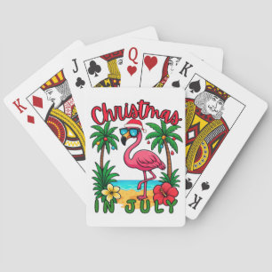 Weihnachten im Juli Flamingo Spielkarten