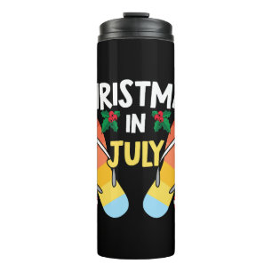 Weihnachten im Juli Flip Flops Funny Summer Tropic Thermosbecher