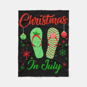 Weihnachten im Juli Flip Flops Lustiger Sommerurla Fleecedecke