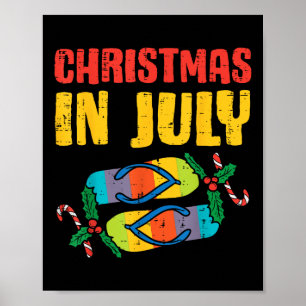 Weihnachten im Juli Flip Flops Sommer Beach Weihna Poster