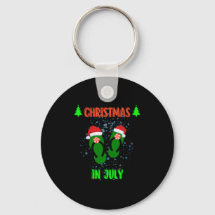 Weihnachten im Juli Flip Flops Sommer mit santa Va Schlüsselanhänger