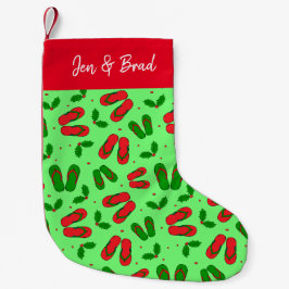 Weihnachten im Juli Flip Flops und Holly Tropical Kleiner Weihnachtsstrumpf