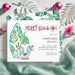 Weihnachten im Juli Flyer Vorlagen Surfboard Thema<br><div class="desc">Lassen Sie sich von den Weihnachtsfeiern im Juli verzaubern und nutzen Sie die festliche und tropische Weihnachtszeit im Juli Flyer! Dieses Design mit einem Aquarell Santa in einem Bahama-Shirt neben einem Surfbrett bietet eine unterhaltsame Drehung zu den traditionellen Urlaubsthemen. Der spielerische, handgeschriebene Satz "Merry Beach-mas" fügt genau die richtige Touch...</div>