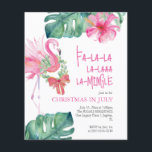 Weihnachten im Juli Flyer Watercolor Flamingo<br><div class="desc">Feiern Sie die Weihnachtszeit im Juli Flyer - eine festliche und unterhaltsame Art, Gäste zu Ihrem Party mit tropischen Themen einzuladen! Dieses Aquarell-Rosa Flamingo-Design ist mit Monstera-Palmen-Blätter und der spielerischen Phrase "Fa-la-la-la-la-la-la-mingle" in handgeschriebener Typografie gepaart und bringt eine skurrile Drehung in Ihre Weihnachtsfeier im Juli. Ideal für ein Party am...</div>