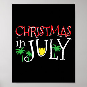 Weihnachten im Juli Frohe Weihnachten Sommer Lusti Poster
