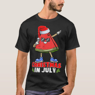 Weihnachten im Juli Funny Dabbing Wassermelone Wei T-Shirt