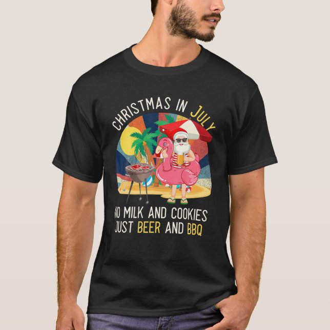 Weihnachten im Juli Funny Just Beer und GRILLEN T-Shirt (Vorderseite)