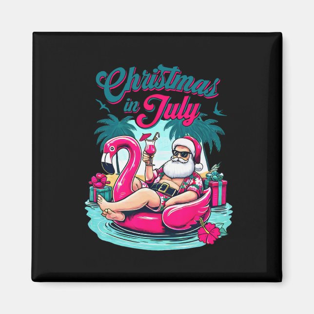 Weihnachten im Juli Funny Santa Relax am Strand Magnet (Vorne)