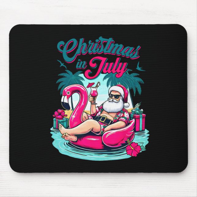 Weihnachten im Juli Funny Santa Relax am Strand Mousepad (Vorne)
