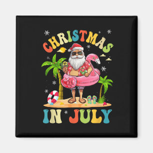 Weihnachten im Juli Funny Santa Summer Beach Vacat Magnet