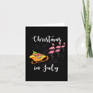 Weihnachten im Juli Funny Sleigh Flamingos Frauen  Karte