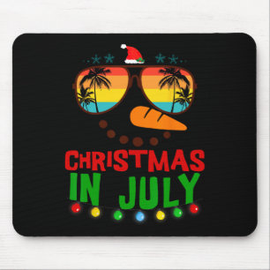 Weihnachten im Juli Funny Snowman Beach Summer Haw Mousepad