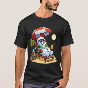 Weihnachten im Juli Funny Snowman Summer Fun Beach T-Shirt