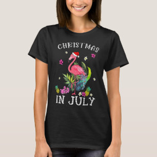 Weihnachten im Juli für Frauen Pink Flamingo T-Shirt