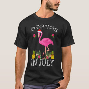 Weihnachten im Juli für Frauen rosa Flamingo 1 T-Shirt
