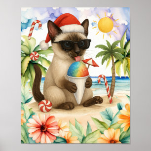 Weihnachten im Juli für siamische Katzenliebhaber Poster