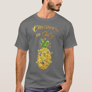 Weihnachten im Juli Gefärbte Krawatte Ananas Xmas T-Shirt