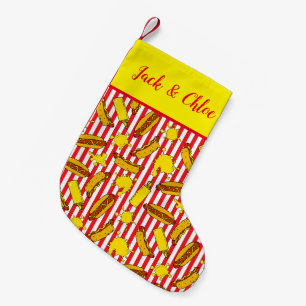 Weihnachten im Juli GRILLEN Food Pattern Kleiner Weihnachtsstrumpf