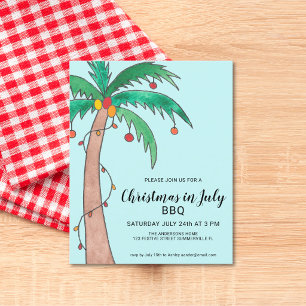 Weihnachten im Juli GRILLEN Palm Tree Einladung