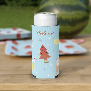 Weihnachten im Juli GRILLEN Party Personalisiert Selters Dosenkühler