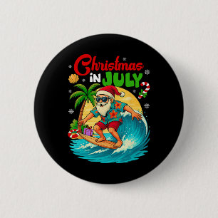 Weihnachten im Juli Hawaii Santa Surfen Sommer Str Button