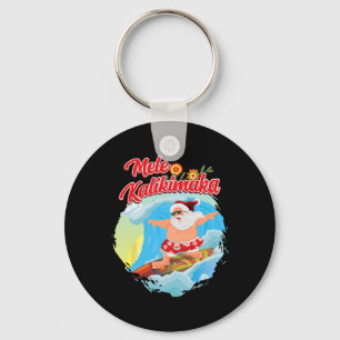 Weihnachten im Juli Hawaiianischer Santa Surfing M Schlüsselanhänger