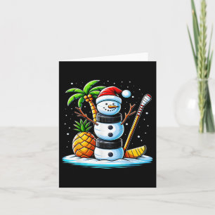 Weihnachten im Juli Hockey Snowman Funny Chri Karte