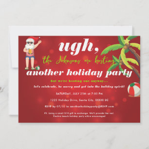 Weihnachten im Juli im Santa Beer Beach Party Einladung