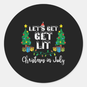 Weihnachten im Juli Lasst uns lustig sein Lustiges Runder Aufkleber