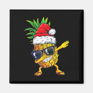 Weihnachten im Juli Lustiger Ananas-Dabbing-Santa- Magnet